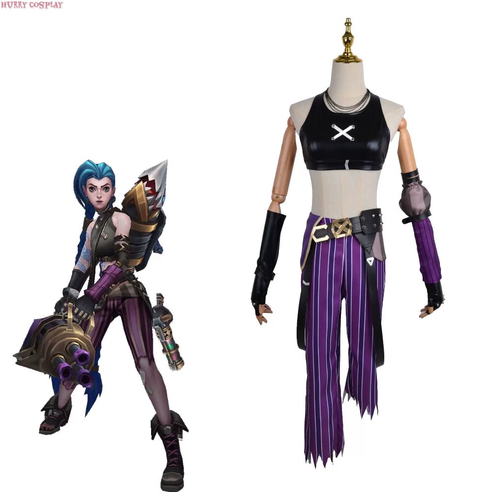 Game Cosplay,League of Legends,Sexy,Halloween,League of Legends Battle of Two Cities Rampage Loli Jinx Cosplay Costume